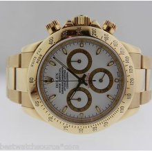 Rolex Daytona 116528 Yellow Gold Perpetual Oyster White Dial 40mm R:34,650