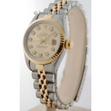 Rolex Ladies Datejust 69173 18k Yellow Gold Stainless Steel Automatic