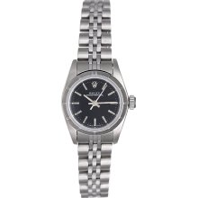 Rolex Ladies Oyster Perpetual Watch 67230 Black Dial