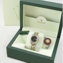 Rolex Lady Datejust 179173 18k/stainless Steel Black Dial W Box