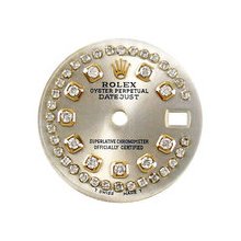 Rolex Lady Datejust Aftermarket Diamond String Dial, Silver, Yellow Gold