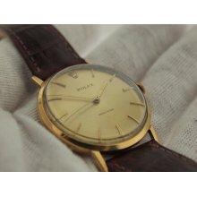 Rolex Mens 18k Gold Vintage Precision Dress Watch.