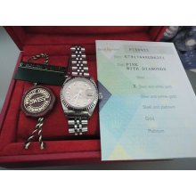 Rolex Oyster Perpetual Datejust With Diamond Dial $9,100 Ladies Watch White Gold