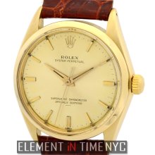 Rolex Oyster Perpetual Vintage 34mm No-Date 14k Yellow Gold Circa 1954