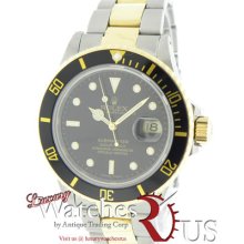 Rolex Submariner 16803 Steel 18k Yellow Gold Black Dial Oyster Bracelet