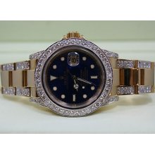 Rolex Submariner 40mm 18k Yellow Gold Diamond Encrusted Watch Box And Papers