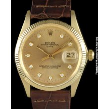 Rolex Vintage Date 1503 Solid 14k Gold Automatic 1972