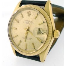 Rolex Vintage Date Model 1500 14k Yellow Gold Fluted Bezel Mechanical From 1974