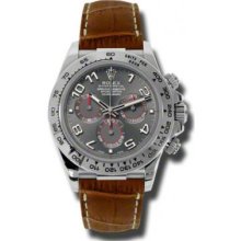 Rolex Watches Daytona White Gold Leather Strap 116519 grabr