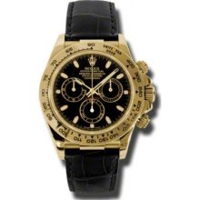 Rolex Watches Daytona Yellow Gold Leather Strap 116518 bksbk