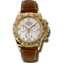 Rolex Watches Daytona Yellow Gold Leather Strap 116518 md