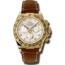 Rolex Watches Daytona Yellow Gold Leather Strap 116518 mabr