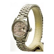 Rolex Women's Datejust Watch - Pink Dial, Diamond Bracelet - Pre-Owned