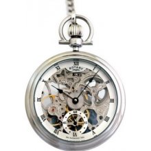 Rotary Classic Gents Stainless Steel Pocket Watch With Albert Mp00723/21