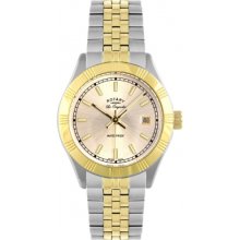 Rotary Ladies Two Tone Bracelet Gold Dial LB90101/03 Watch