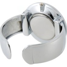 Round Stainless Steel Dial Women's Electronic Bracelet Wrist Watch (White)