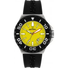 RrpÂ£149 Rotary Aquaspeed Ags00055/w/27 Yellow Dial Divers Rubber Strap Watch