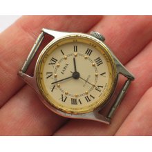 Russian Zarja Ladies Watch 21j Chromed Case, Nice Dial