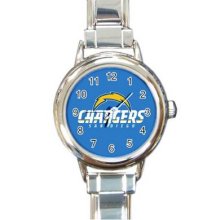 San Diego Chargers 16 Starter Italian Charm Links Round Watch 03