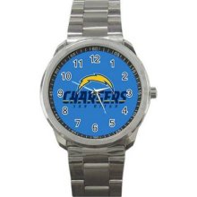 San Diego Chargers Unisex Silver-Tone Sports Metal Watch 04