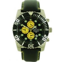 Sartego Spc53-L Mens Ocean Master Diver Chronograph Black Dial Strap Watch