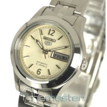 Seiko 5 Auto Ladies Latest Cream Face Day Date Symd97k1