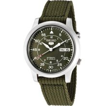 Seiko 5 Military Green Dial Nylon Band Automatic Watch