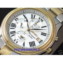 Seiko Chrono Alarm Roman Sapphire Gold/ss Watch Snac78