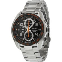 Seiko Chronograph Black Dial Stainless Steel Mens Watch Sndd37