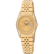 Seiko Ladies Gold Tone Stainless Steel and Base Metal Dress Gold Tone Dial SWZ058