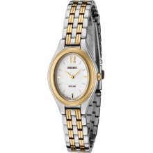 Seiko Ladies Women's Sup006 White Dial Two-tone Stainless Steel Solar Watch