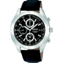 Seiko SNDC39 Mens Watch Stainless Steel Quartz Chronograph Tachymeter