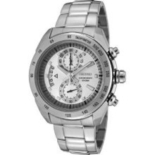 Seiko Snn177 Snn177p1 Men's Stainless Steel Silver Dial Chronograph Watch