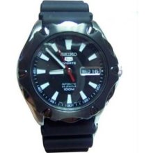 Seiko Snzg93 Mens Stainless Steel Seiko 5 Sports Automatic Black Dial Watch