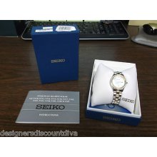 Seiko Sut074 Solar Watch With Mother Of Pearl Dial & Swarovski Crystal