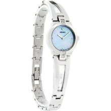 Seiko Women's Suj707 Diamond Watch Stainless Steel Blue Dial