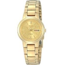 Seiko Women's Syme46 Seiko 5 Automatic Gold-tone Stainless-steel Bracelet Watch