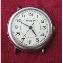 Serviced vintage Russian mens wrist watch RAKETA. Original USSR watch