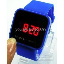 Silicon Band,led Digital Movement Touch Screen Sports Mirror Face Wa