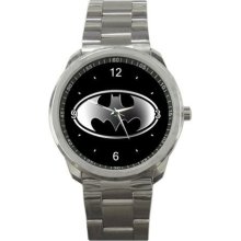 Silver Batman Symbol Sport Metal Watch Mw88 - Metal - Gray - cartoon