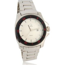 Silver Collection Men's Round Dial Analog Watch With Stainless Steel Strap