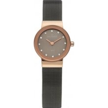 Skagen 358xsrm Ladies Charcoal Rose Gold Watch Rrp Â£110