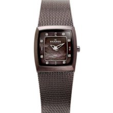 Skagen 380xsmm1 Ladies Brown Ultra Slim Watch Â£115rrp (380xsmm)