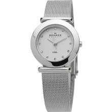 Skagen Classic Mesh Stainless Steel Crystal Ladies Watch 107SSSD