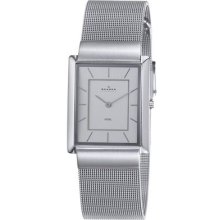 Skagen Mens Rectangle Case Mesh Stainless Steel Bracelet Watch Sk224lss