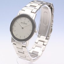 Skagen Men's Silver Dial Slim Stainless Steel Bracelet Watch - Skagen 39LSX