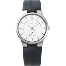 Skagen Watch - 433LSLC - Steel Case with Black Leather Band