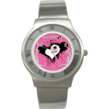 Skull Pink Heart Stainless Steel Watch Men Sport Extre