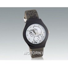 Smurf Pattern Women's Analog Watch (Black)