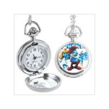 Smurfs - Round Quartz Pocket Watch with Chain